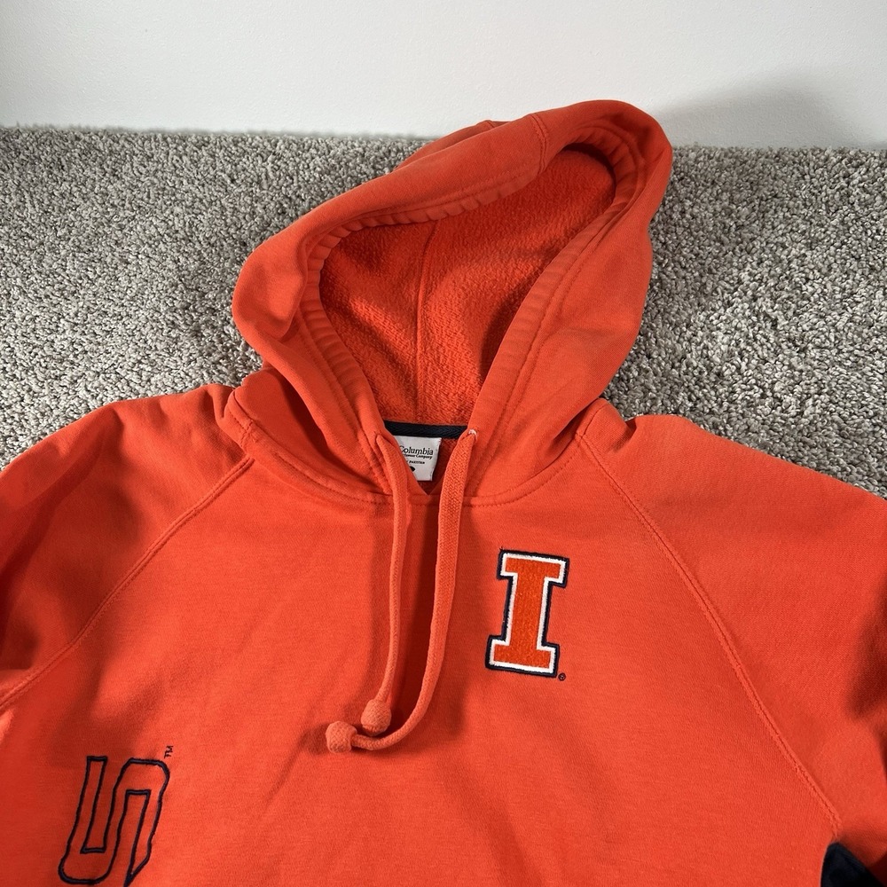 Vintage Fighting Illini Columbia Sweater Mens‎ Medium Embroidered Logo Hoodie - Picture 2 of 11